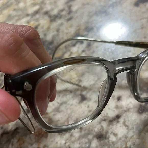 American Optical Vintage Safety Eyeglasses circa 50s Rare Find Sz 48 Frame USA
